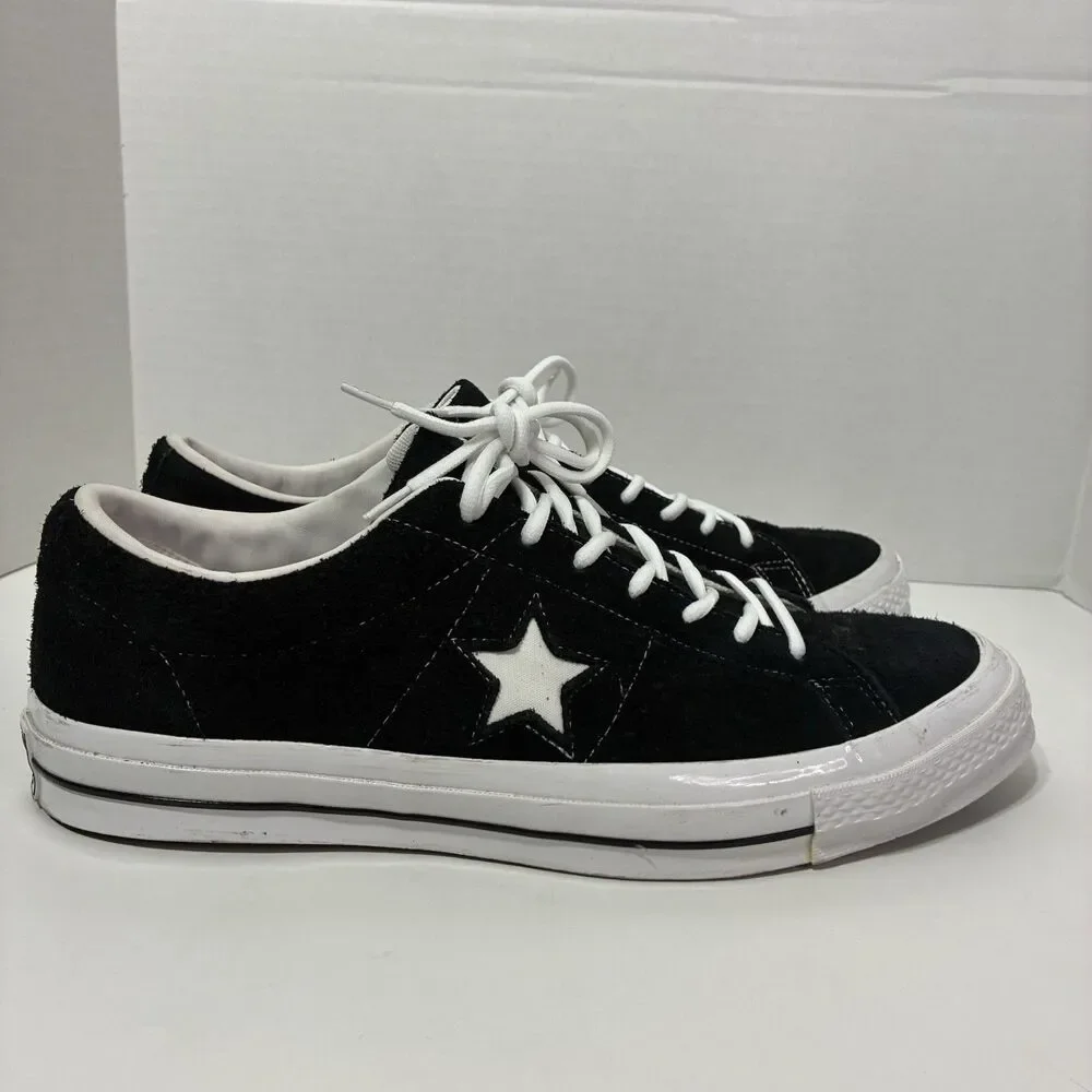 Converse One Star Ox Black Suede Sneakers Men’s 12 Women’s 14 158369C